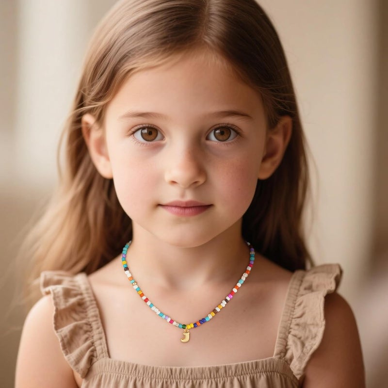 Treasure Bender Valentines Day Gifts for Kids Classroom - Colorful Beaded Initial Necklace for Girls Kids Women Teen Girl Gift Trendy Stuff Birthday Gift for 5 6 7 8 9 10 Year Old Girl Jewelry - Image 5